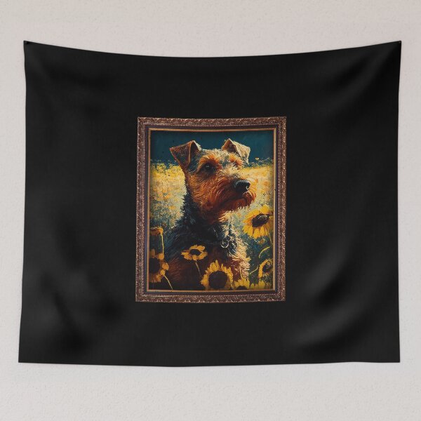 Item preview, Welsh Terrier Sunflower Painting Adorable Dog designed and sold by rafaeltto.