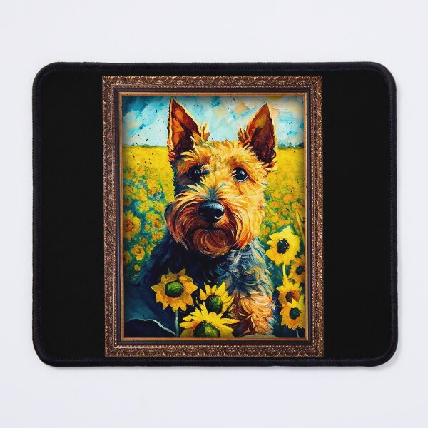 Item preview, Welsh Terrier Sunflower Painting Adorable Dog designed and sold by rafaeltto.