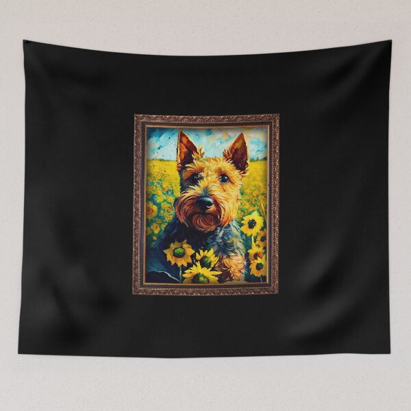 Item preview, Welsh Terrier Sunflower Painting Adorable Dog designed and sold by rafaeltto.