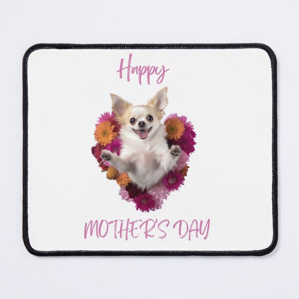 Item preview, Happy Mothers Day Chihuahua Portrait with Love Heart Flowers designed and sold by ClawedCreations.