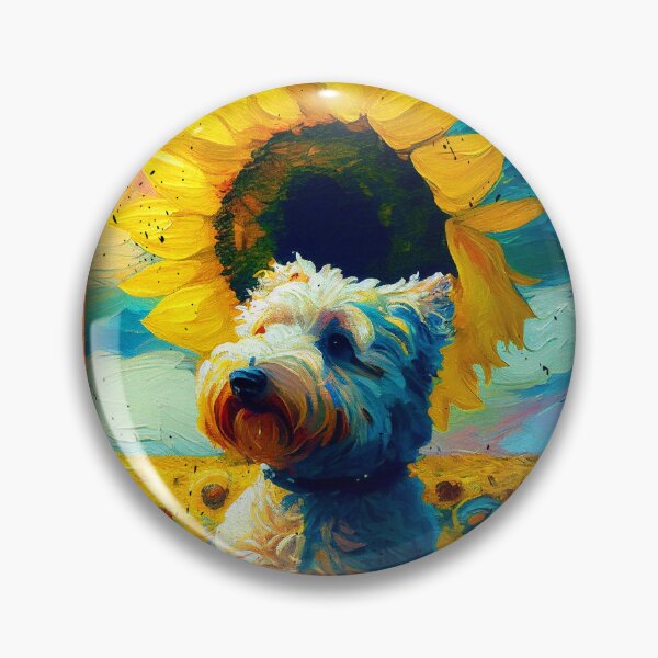 Item preview, Whoodle Sunflower Painting Adorable Dog designed and sold by rafaeltto.