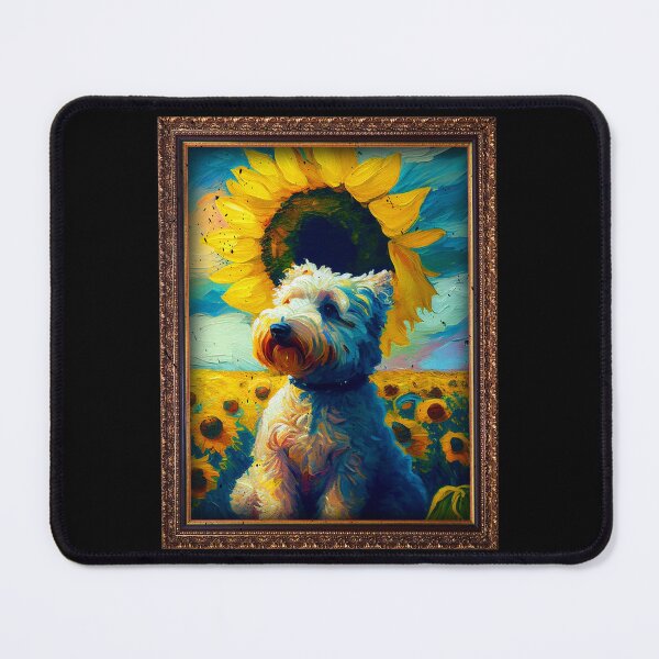 Item preview, Whoodle Sunflower Painting Adorable Dog designed and sold by rafaeltto.