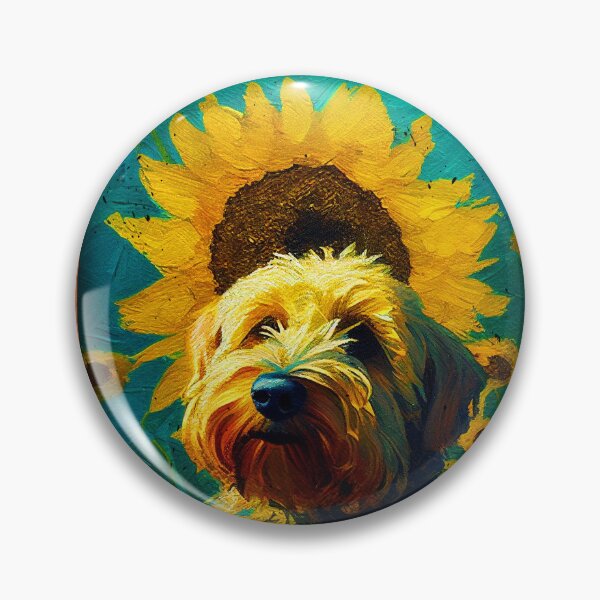 Item preview, Whoodle Sunflower Painting Adorable Dog designed and sold by rafaeltto.