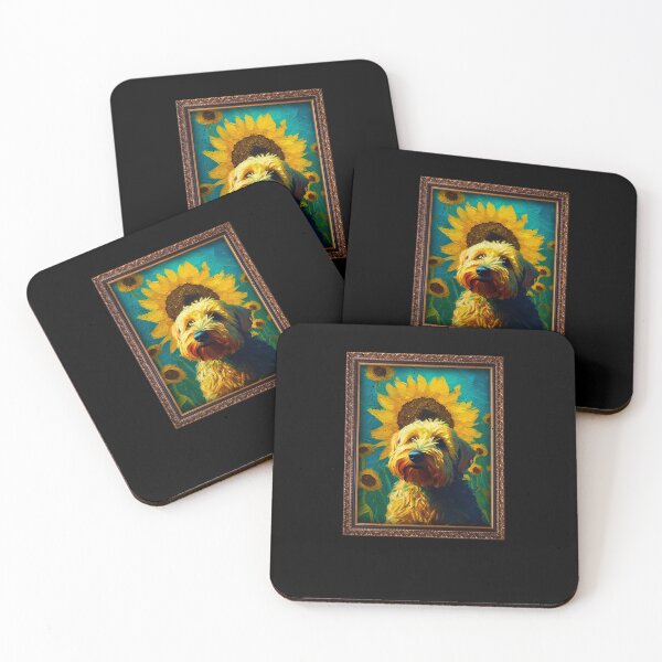 Item preview, Whoodle Sunflower Painting Adorable Dog designed and sold by rafaeltto.