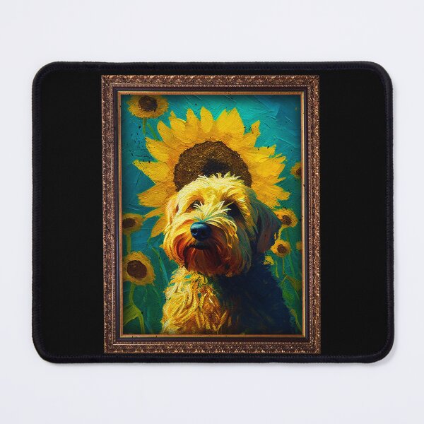 Item preview, Whoodle Sunflower Painting Adorable Dog designed and sold by rafaeltto.