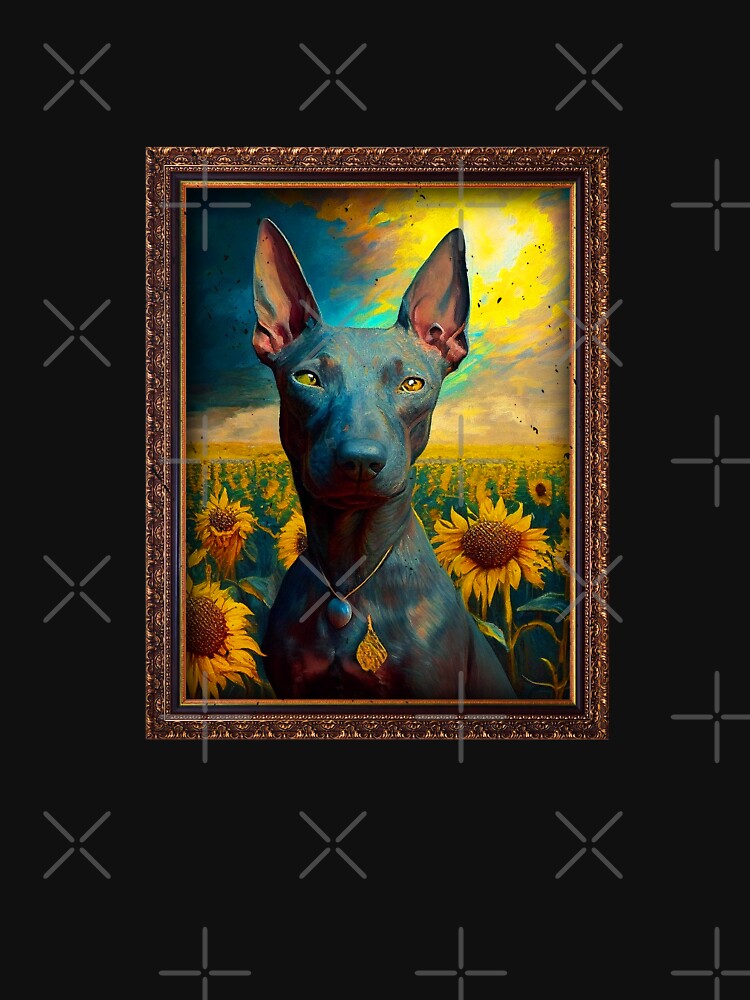 Imagen 7 de 7, Camiseta clásica con la obra Xoloitzcuintli Xolo Sunflower Painting Adorable Dog, diseñada y vendida por rafaeltto.