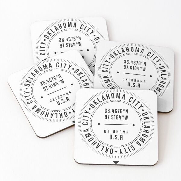 Item preview, Oklahoma City, Oklahoma, USA - 1 - City Coordinates Typography Print - Classic, Minimal designed and sold by Studio Grafiikka.