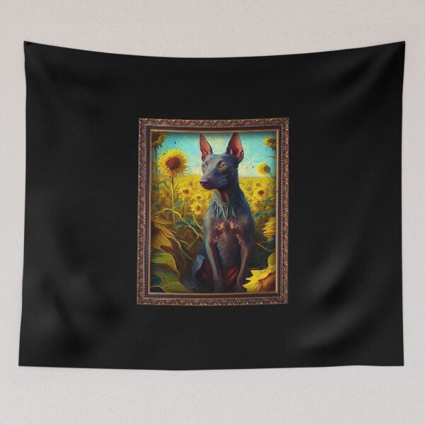 Item preview, Xoloitzcuintli Xolo Sunflower Painting Adorable Dog designed and sold by rafaeltto.