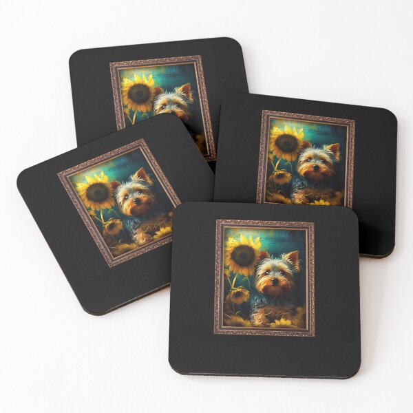 Item preview, Yorkiepoo Sunflower Painting Adorable Dog designed and sold by rafaeltto.