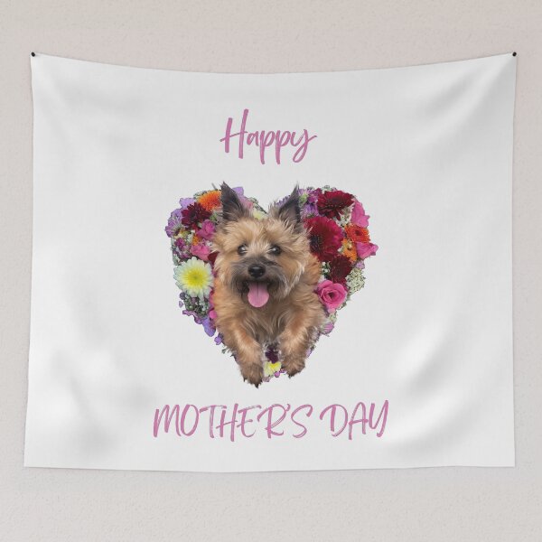 Item preview, Happy Mothers Day Cairn Terrier Portrait with Love Heart Flowers designed and sold by ClawedCreations.