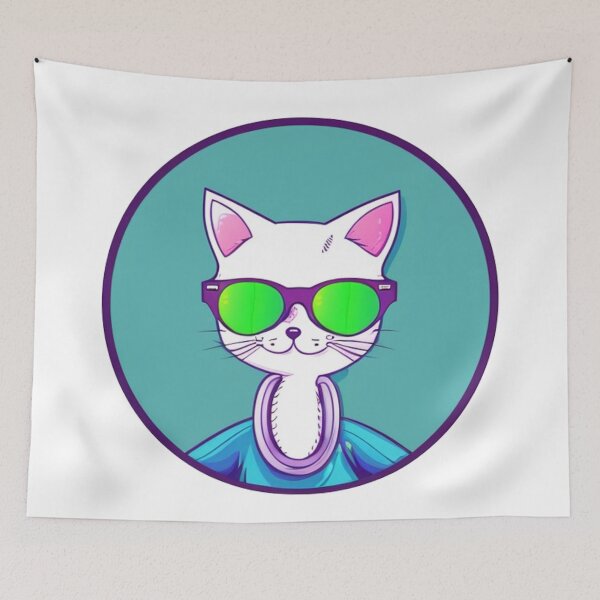 Artikelvorschau, Eine Katze, die eine Sonnenbrille trägt Kunst entworfen und verkauft von AnimateSpring.