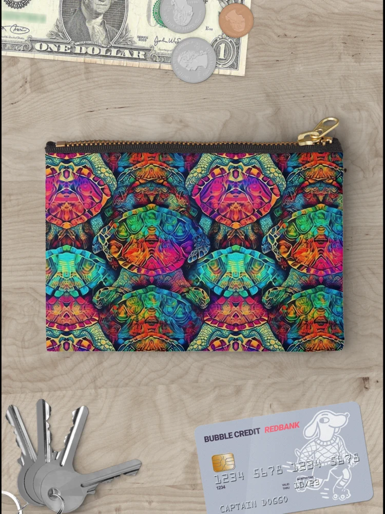 Thumbnail 3 of 4, Zipper Pouch, Subaquatic Reverie Turtle Shell Pattern #11 designed and sold by NextEchelon.