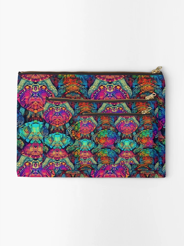 Thumbnail 2 of 4, Zipper Pouch, Subaquatic Reverie Turtle Shell Pattern #11 designed and sold by NextEchelon.
