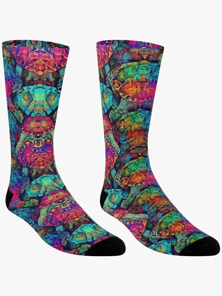 Thumbnail 3 of 5, Socks, Subaquatic Reverie Turtle Shell Pattern #11 designed and sold by NextEchelon.