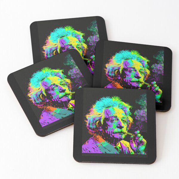 Item preview, Einstein Smoking a Spliff -  Cannabis Marijuana Weed Design in Neon Colors  designed and sold by CannaCreative.