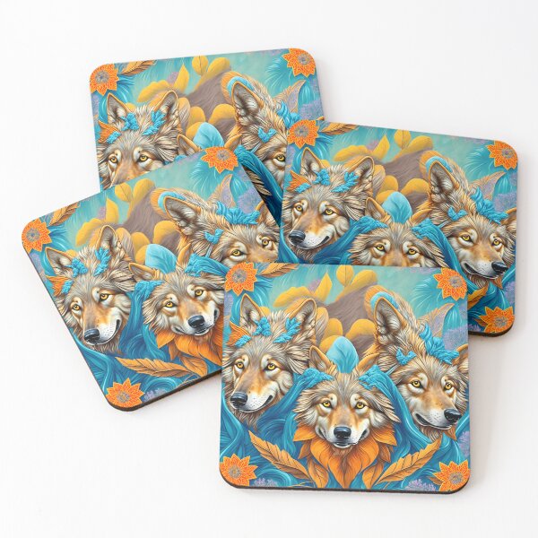 Item preview, Pack Of Wolves Colorful Pattern designed and sold by artist-mac.