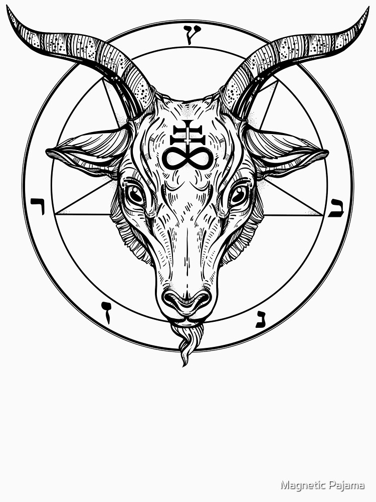 Baphomet Goat Head with Pentagram Occult Symbolism or Satanist Symbols by MagneticMama