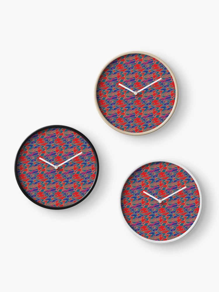Thumbnail 3 of 4, Clock, Old School Geometry Pattern designed and sold by hellcom.