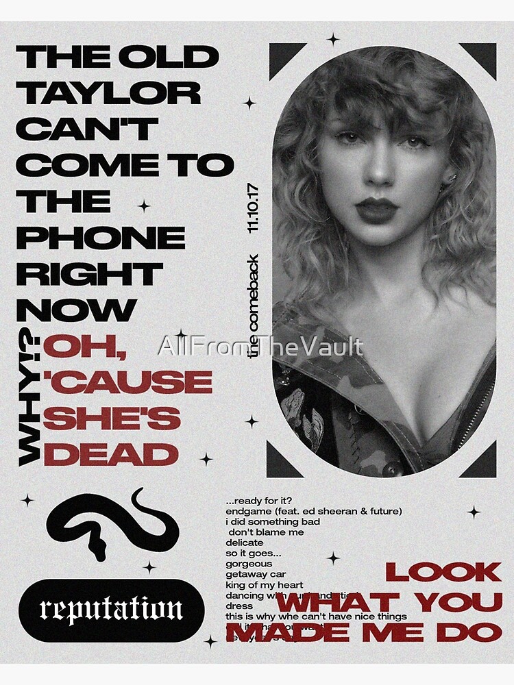 "Taylor Swift Look What You Made Me Do " Poster for Sale by ...