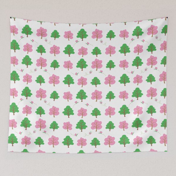 Item preview, Colourful Spring Trees and Butterflies Pattern - White designed and sold by Daniel Bevis Design.