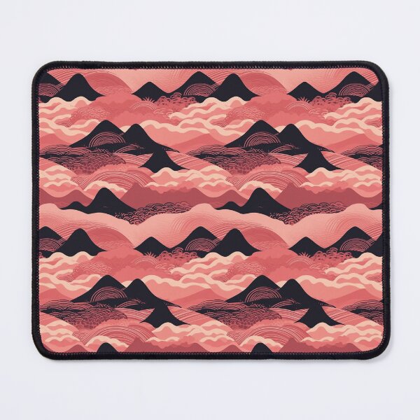 Item preview, Pink and Black Japanese Mountains Wagara Pattern  designed and sold by StudioTokyo.
