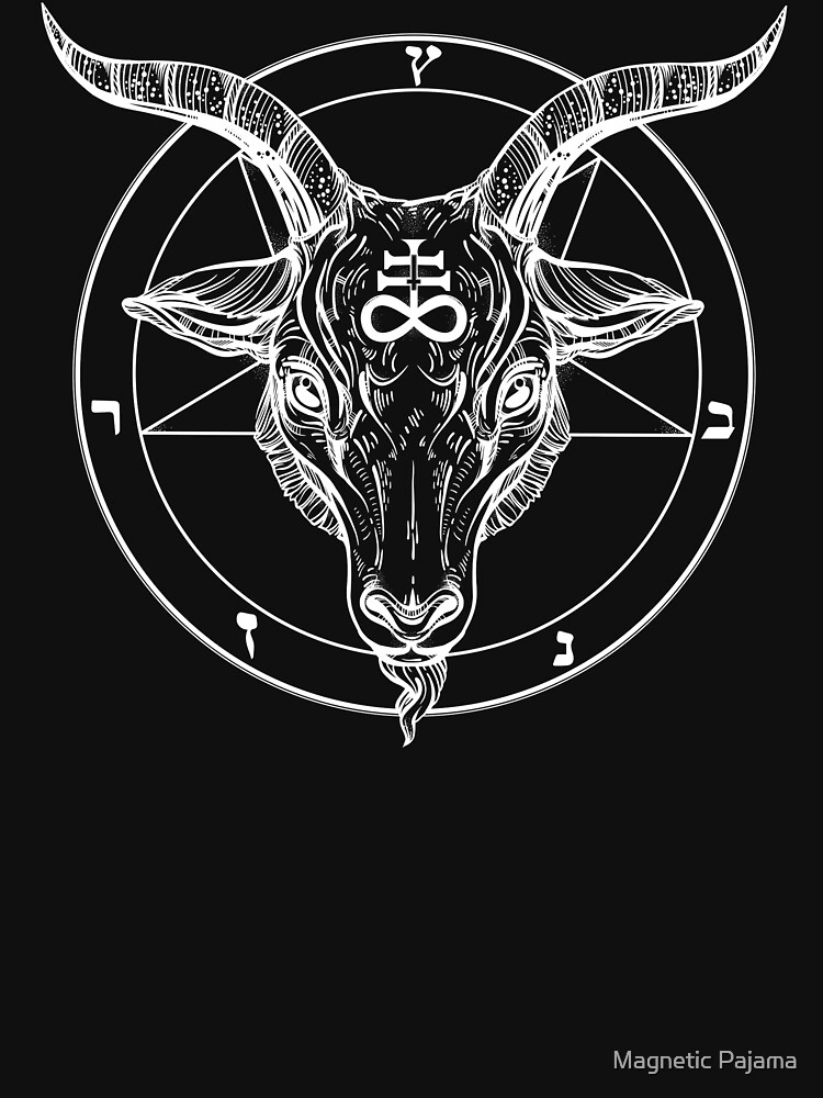 Baphomet Goat Head with Pentagram Occult Symbolism or Satanist Symbols by MagneticMama