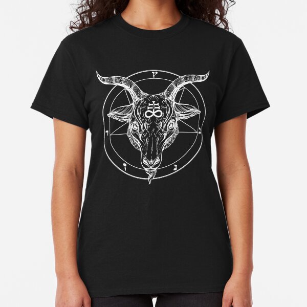 Baphomet Goat Head with Pentagram Occult Symbolism or Satanist Symbols Classic T-Shirt