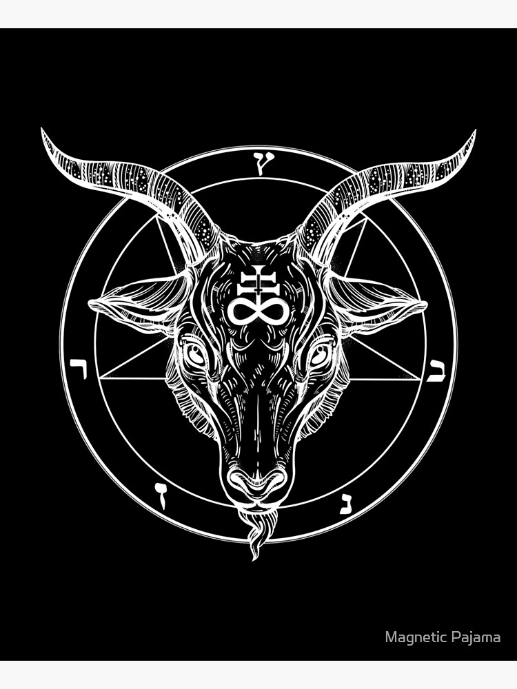 Baphomet Goat Head with Pentagram Occult Symbolism or Satanist Symbols by MagneticMama