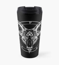 Baphomet Goat Head with Pentagram Occult Symbolism or Satanist Symbols Travel Mug