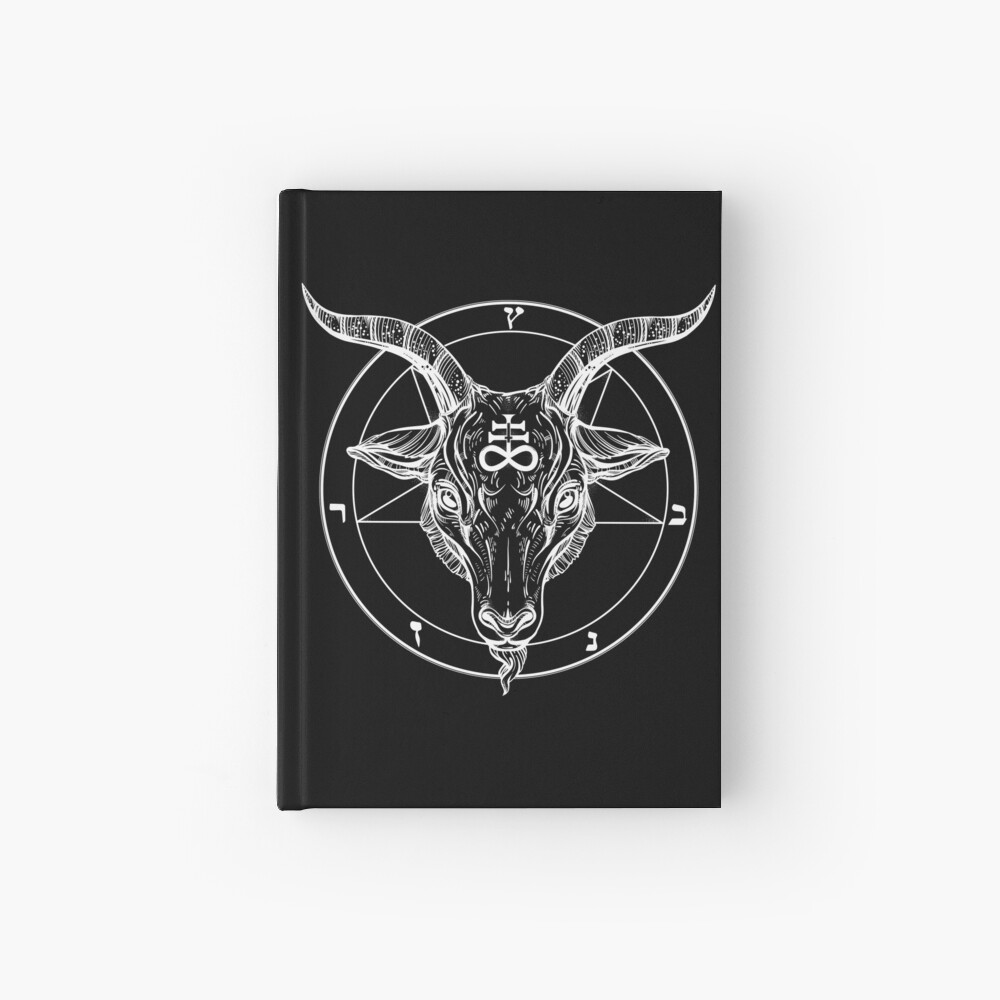 Baphomet Goat Head with Pentagram Occult Symbolism or Satanist Symbols Hardcover Journal