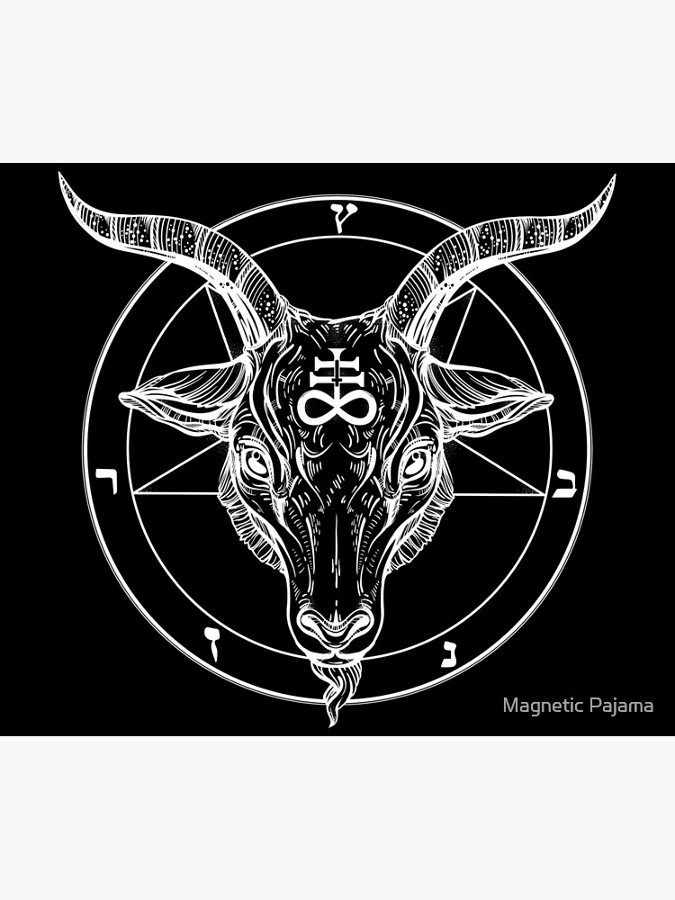 Baphomet Goat Head with Pentagram Occult Symbolism or Satanist Symbols by MagneticMama