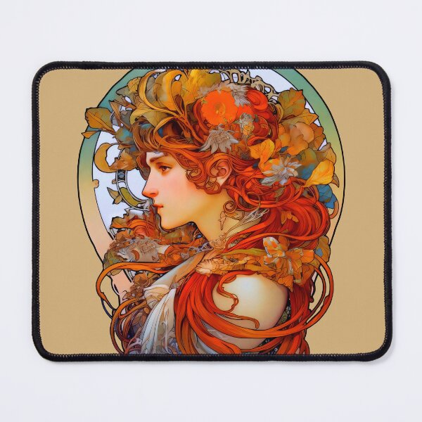 Item preview, Androgynous Art Nouveau Inspired By Alphonse Mucha designed and sold by entwithanaxe.