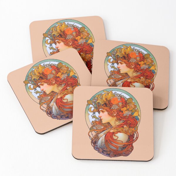 Item preview, Androgynous Art Nouveau Inspired By Alphonse Mucha designed and sold by entwithanaxe.