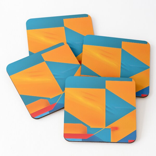 Item preview, Aqua and Orange Asymmetrical Triangular Design designed and sold by deniselynnimage.