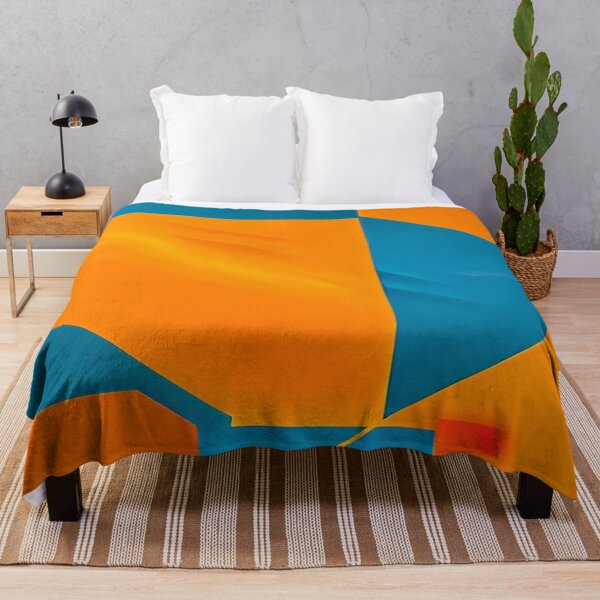 Item preview, Aqua and Orange Asymmetrical Triangular Design designed and sold by deniselynnimage.