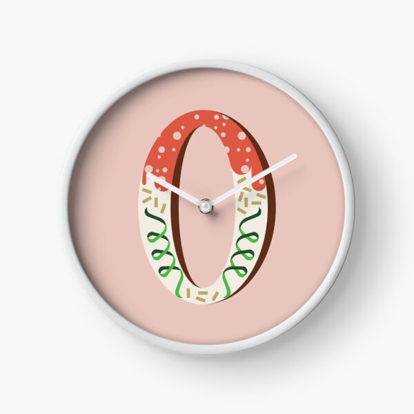 Christmas-themed capital letter O decorated like a cookie with sprinkles and sugar coating Clock
