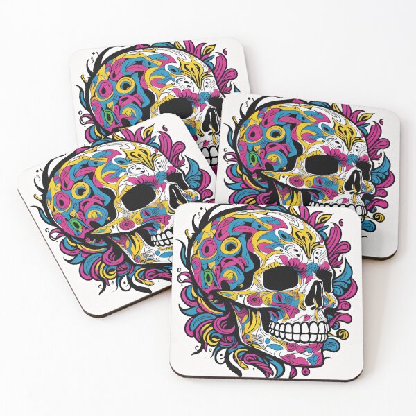 Item preview, #8  Colourful skull design designed and sold by shadowartsss.
