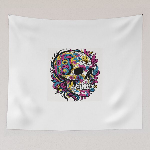 Item preview, #8  Colourful skull design designed and sold by shadowartsss.