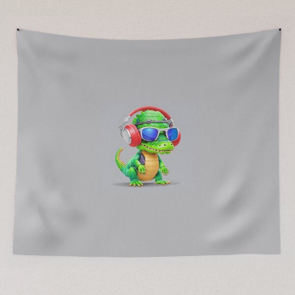 Item preview, Cute Alligator In Sunglasses And Headphones designed and sold by artist-mac.
