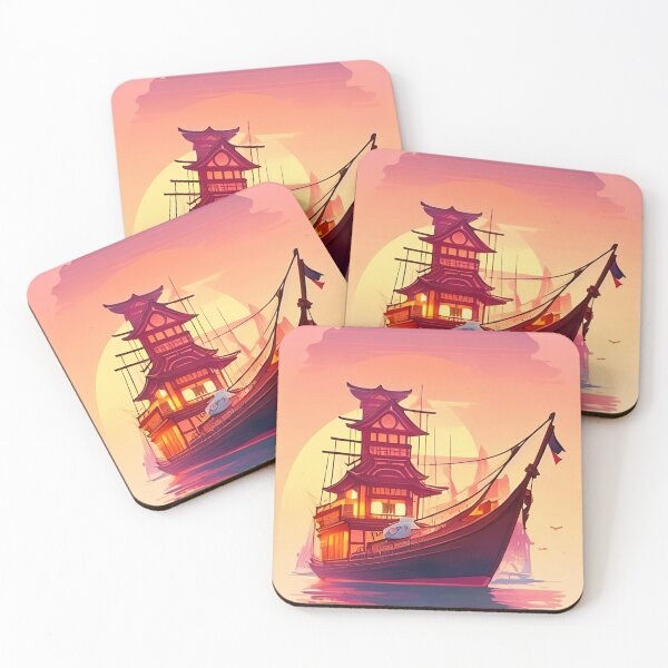 Item preview, chinese boat in a river designed and sold by basitcv.