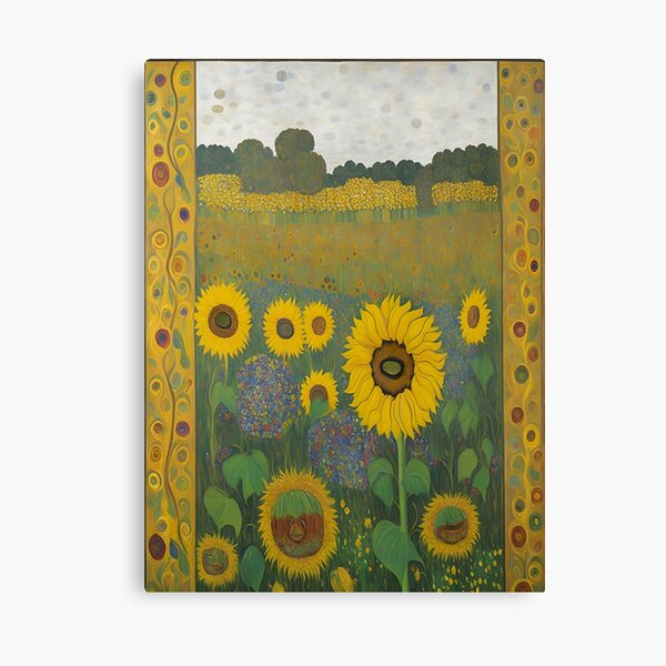 Aperçu de l'œuvre Tournesols inspirés par le tableau de Gustav Klimt - Fleur Klimt créée et vendue par Tamas Das.