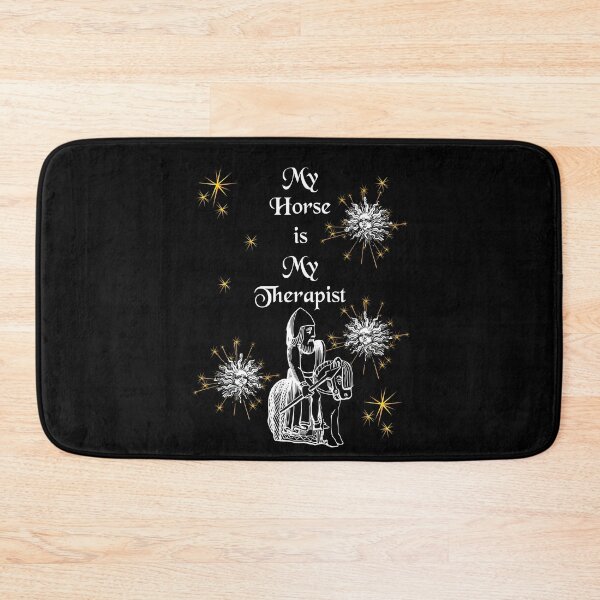 Item preview, 'My Horse is My Therapist' Knight Funny Quote - Medieval Designs Collection designed and sold by Ridiculam Toga.