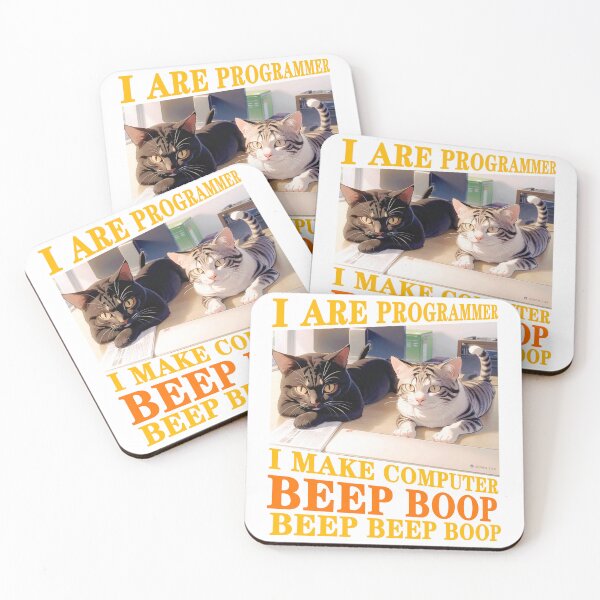 Item preview, Programmer Cat Beep Boop Coding designed and sold by Lychee Design.