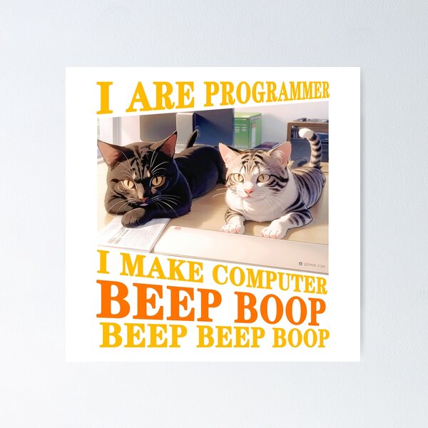 Artikel-Vorschau von Programmierer Cat Beep Boop Coding, designt und verkauft von Lychee Design.