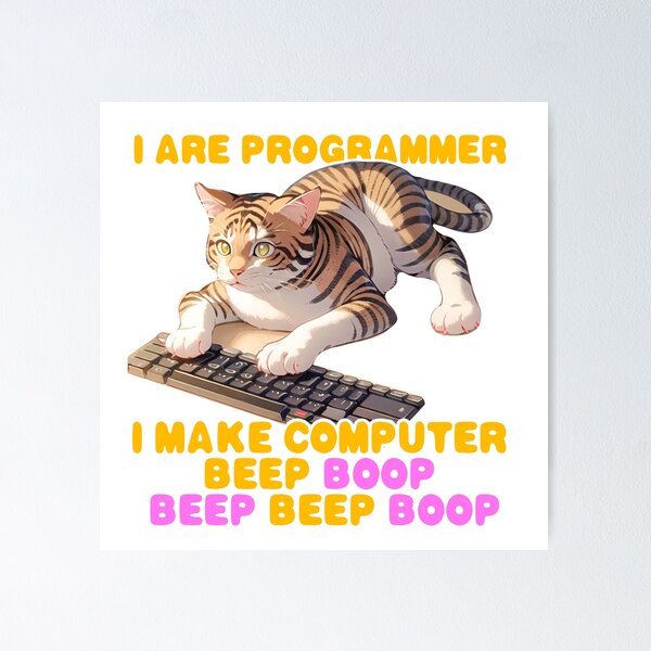 Artikel-Vorschau von Programmierer Cat Beep Boop Coding, designt und verkauft von Lychee Design.
