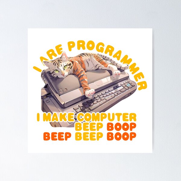 Artikel-Vorschau von Programmierer Cat Beep Boop Coding, designt und verkauft von Lychee Design.