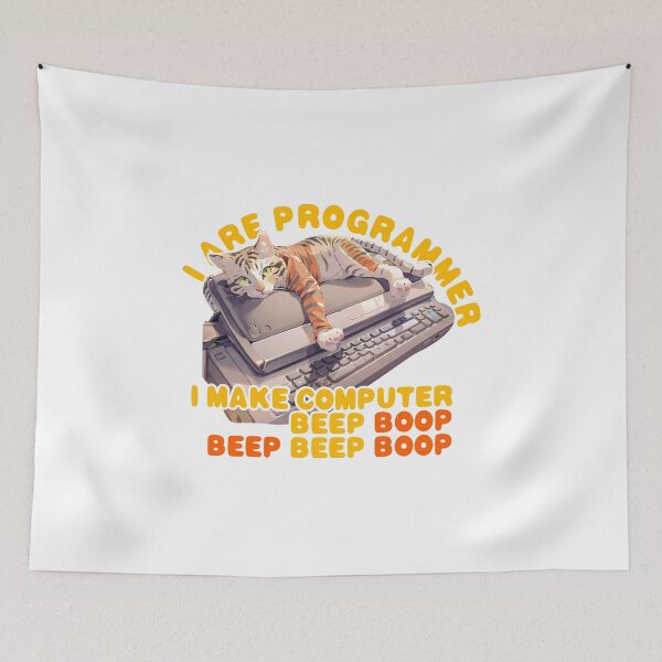 Item preview, Programmer Cat Beep Boop Coding designed and sold by Lychee Design.