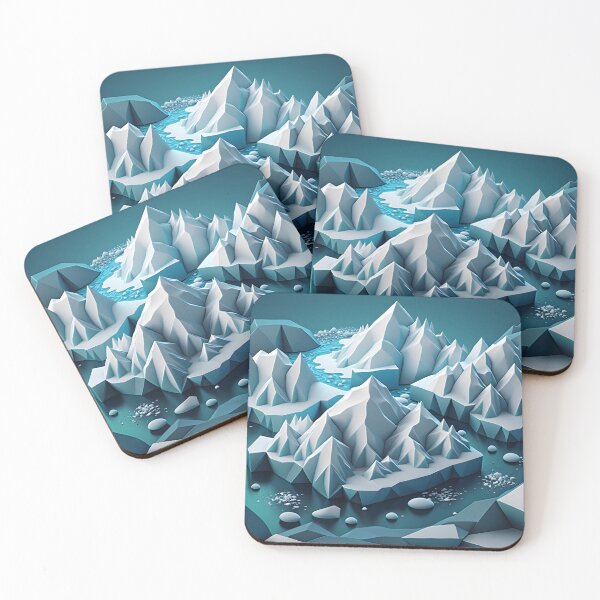 Item preview, Winter glacier landscape in geometric shapes designed and sold by NavyPanda.