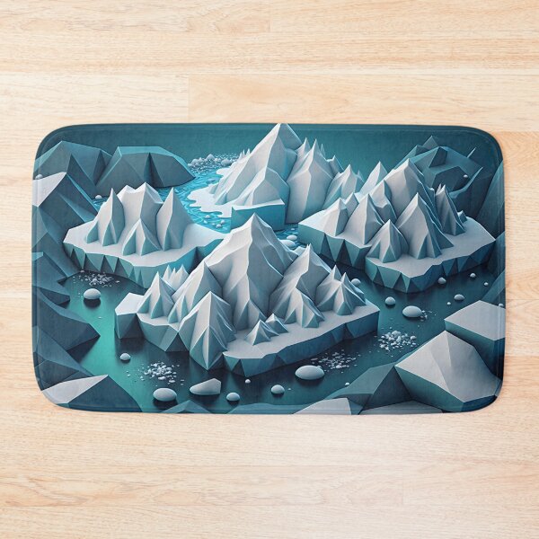 Item preview, Winter glacier landscape in geometric shapes designed and sold by NavyPanda.