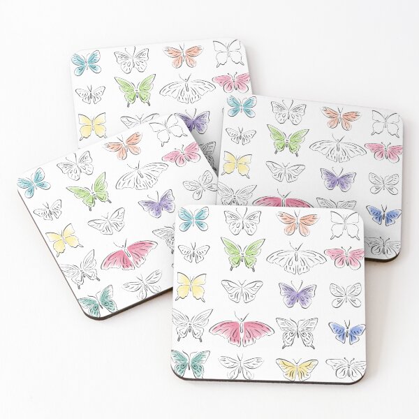 Item preview, Seamless pattern, abstract silhouettes of butterflies, line, watercolor. designed and sold by UVI-CA.